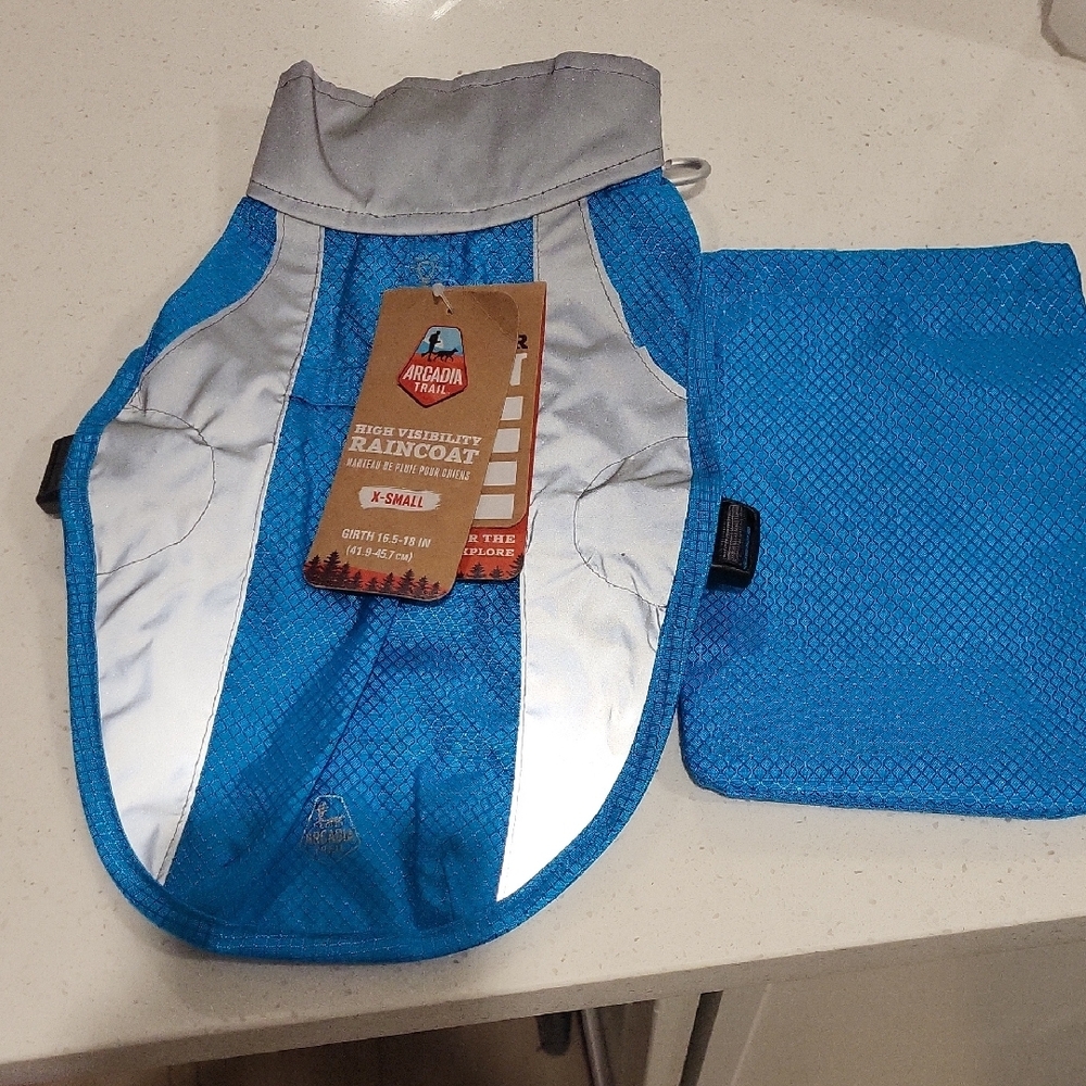 Arcadia Trail High Visibility Blue Dog Raincoat
